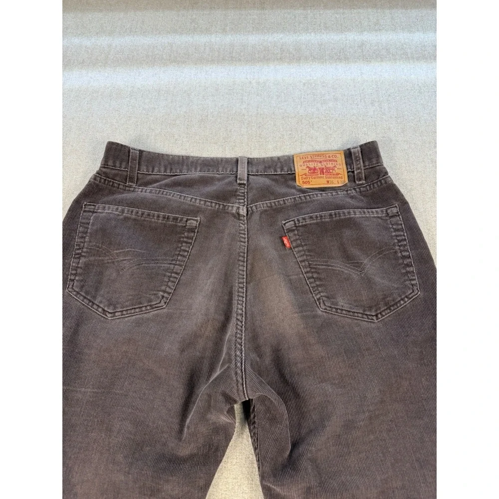 VTG Levi's 505 Men 36X32 Brown Corduroy Pants Regular Fit Cotton Blend
